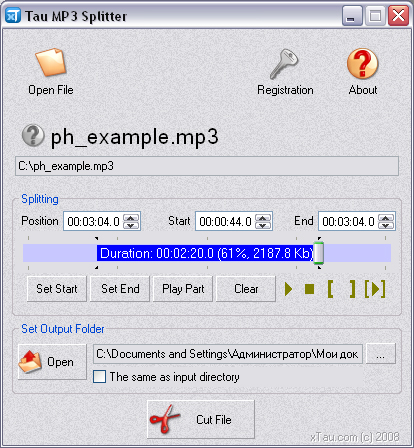 Tau MP3 Splitter 1.0