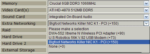 - Killer NIC K1     Falcon Northwest