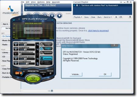 DFX Audio Enhancer 9.301 for MusicMatch JukeBox