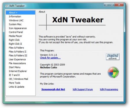 XdN Tweaker 0.9.1.6