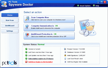 Spyware Doctor 2010 for Windows 7.0.0.508