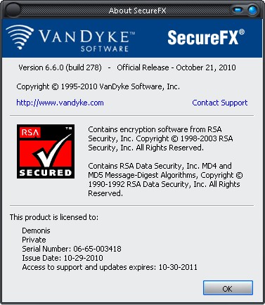 VanDyke SecureFX 6.6.0 Build 278 x86/x64