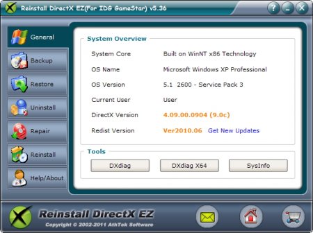 AthTek Reinstall DirectX EZ 5.36
