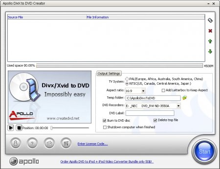 Apollo DivX to DVD Creator 4.5.3