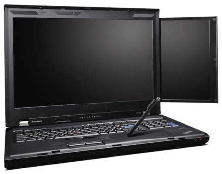В ноутбуке Lenovo ThinkPad W700ds два дисплея, 17" и 10,6"